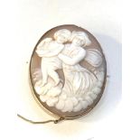 9ct gold cameo brooch measures approx 5cm by 4cm