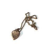 gold heart locket and chain 7.8g