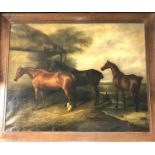James Clark (British 1858-1943) Horses at rest oil on canvas ORSES AT REST Oil on canvas: 28 x 36