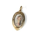 Antique gold and religious pendant weight 2.3g hallmarked 8k