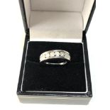 9ct white gold diamond band ring weight 3.9g