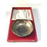 Boxed vintage silver bowl ER11 1952-1977 measures approx 11.5cm dia by 2.7cm high weight 90g