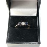 18ct gold diamond and sapphire ring weight 2.5g