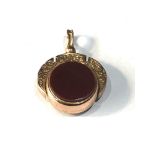 Antique 9ct ct gold stone set swivel fob measures approx 3.5cm by 2.5cm widest points weight 6.6g