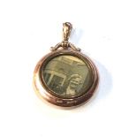 Antique 9ct gold picture pendant measures approx 4.6cm by 3cm widest points weight 4.9g