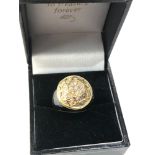 Antique 18ct gold and enamel diamond ring enamel wear weight 12.8g