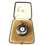 Boxed antique silver fusee half hunter pocket watch the watch is ticking but no warranty is given in