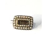 Gold seed pearl mourning brooch