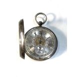 Large Antique silver dial fusee pocket watch George Kinton Stockton on Tees the watch winds and