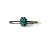 9ct gold turquoise brooch metal pin turquoise head has been made into a brooch measures approx 5cm