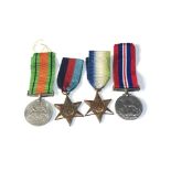 4 ww2 medals and ribbons includes atlantic star