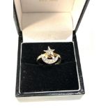 14ct gold diamond moon and star spinning ring weight 2g
