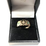 9ct gold diamond emerald ring weight 3.3g