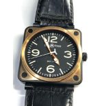 Bell & Ross BR01-92 18ct gold bezal aviation type / military spec automatic wristwatch