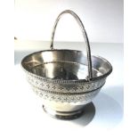 Victorian silver basket measures approx 12.5cm dia height not including handle 7.5cm weight 190g