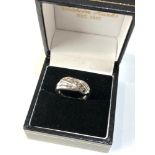 9ct white gold champagne diamond ring weight 3.4g