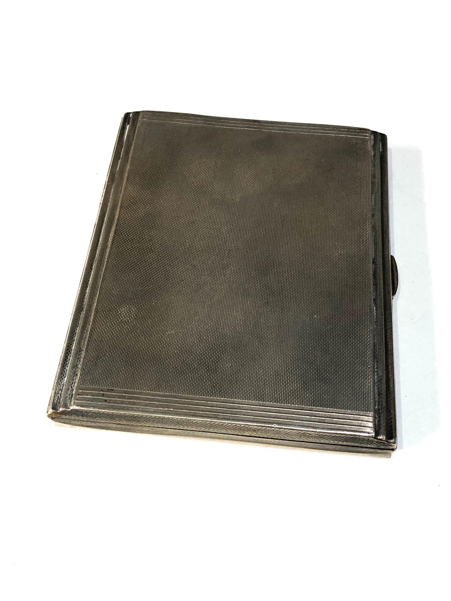 Antique silver engine turned cigarette case weight 187g - Image 2 of 4