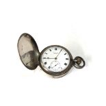 Antique silver full hunter pocket watch Russels Ltd 18 church st Liverpool the watch winds and ticks