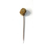 18ct gold diamond stick pin head xrt as 18ct weight 3.5g