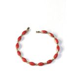 14ct gold coral bracelet