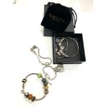 5 mixed brand silver charm bracelets