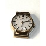 Vintage 9ct gold ladies Omega wristwatch winds and ticks but no warranty given no strap