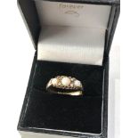 Vintage 9ct gold opal & diamond ring weight 2.4g