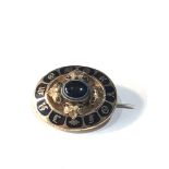 Antique gold mourning brooch