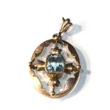 Antique 15ct gold gem set pendant weight 2.8g