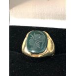 9ct gold bloodstone signet ring weight 5.5g