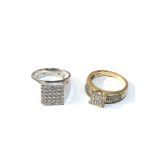 2 9ct gold diamond rings weight 11g