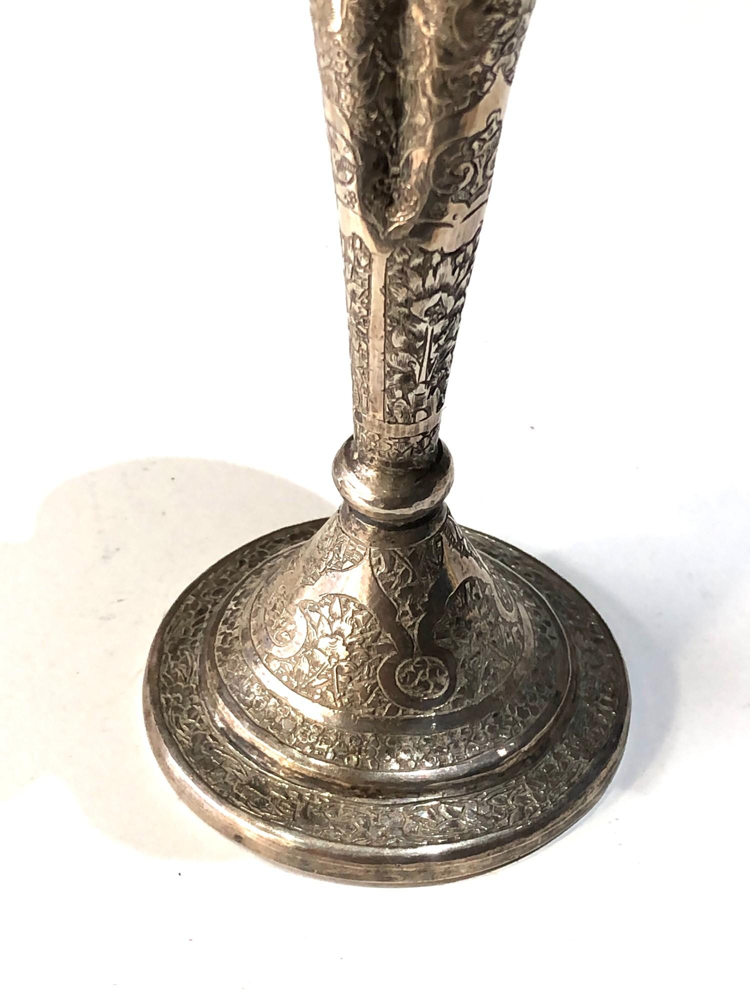 Persian silver flower vase height 14cm weight 76g - Image 2 of 3