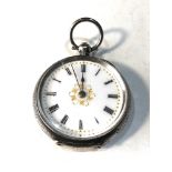 Victorian silver open face fob watch does tick but no warranty is given overall good condition