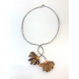 Vintage silver and amber necklace