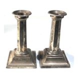 Pair of antique silver candle sticks Birmingham silver hallmarks measure approx height 14cm