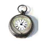 Victorian silver open face fob watch does tick but no warranty is given overall good condition