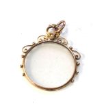 Antique 9ct gold picture pendant measures approx 4.6cm by 3.8cm widest points weight 5.7g
