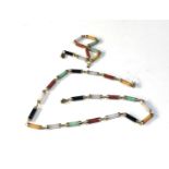 14ct gold jade necklace and bracelet