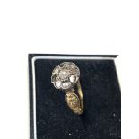 Antique Georgian rose diamond ring later re-hallmarked missing 2 rose diamonds weight 4g