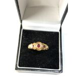Antique 18ct diamond and ruby ring weight 2.5g