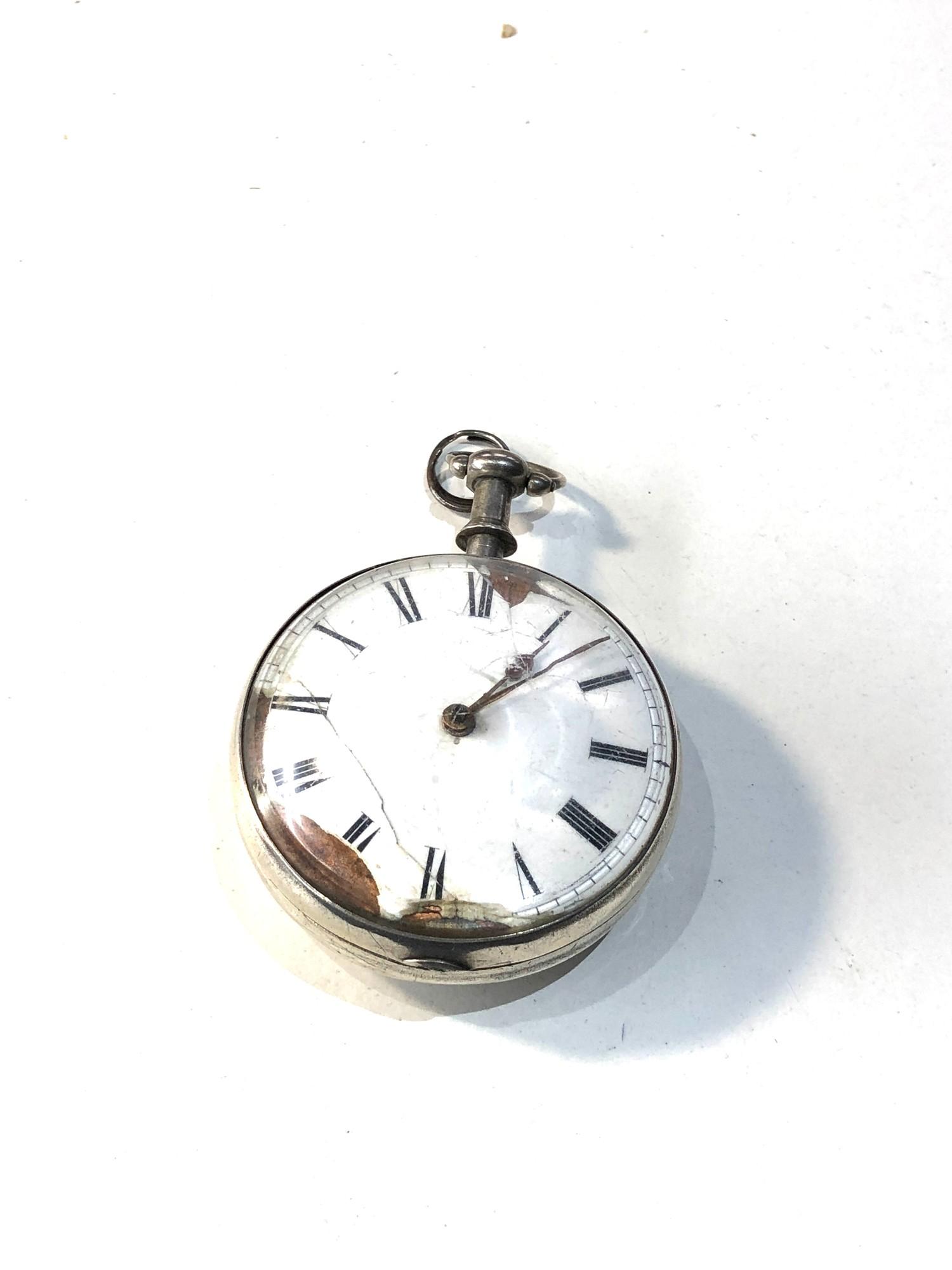 Antique silver cased verge fusee pocket watch parts spares or repair
