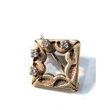 small 9ct gold diamond miniature brooch 1.8g