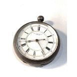 Antique silver cased chronograph centre second pocket watch william owen Leeds balance will spin but