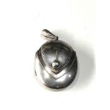 Victorian silver locket measures approx 6.3cm drop by 3.7cm