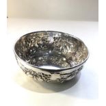 Italian sterling 925 silver embossed fruit bowl measures approx 18cm dia height 6.8cm weight 250g