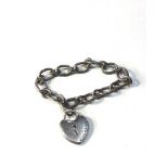 Tiffany & Co silver bracelet with Heart Lock used condition
