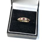 9ct gold diamond & ruby dress ring