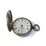 Antique silver full hunter cased fusee pocket watch j harris manchester balance will spin does