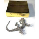 Large stone set Butler & Wilson lizard pin brooch measures approx 27cm long in good condition in