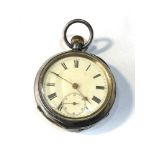 Antique silver Kendal & dent London open face pocket watch balance will spin does tick but stops